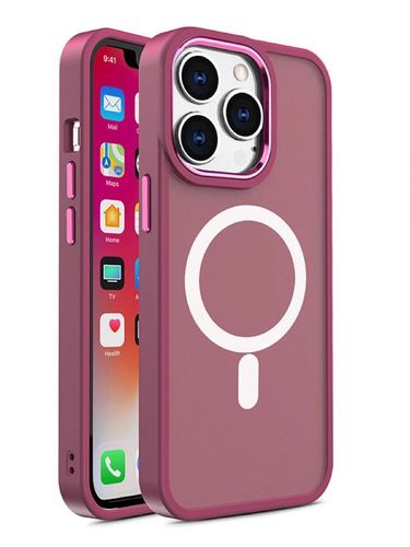 Magnetic Color Matte Case for iPhone 15 Plus - Burgundy, Hurtel 5907769357152 5907769357152