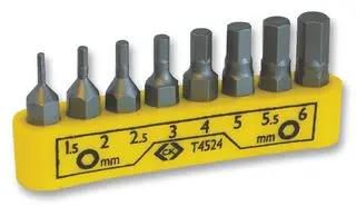 HEXAGON BIT SET, 8PC T4524