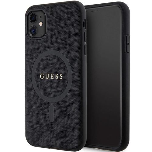 Guess GUHMN61PSAHMCK case for iPhone 11 / Xr - black Saffiano MagSafe, Guess 3666339155667 3666339155667