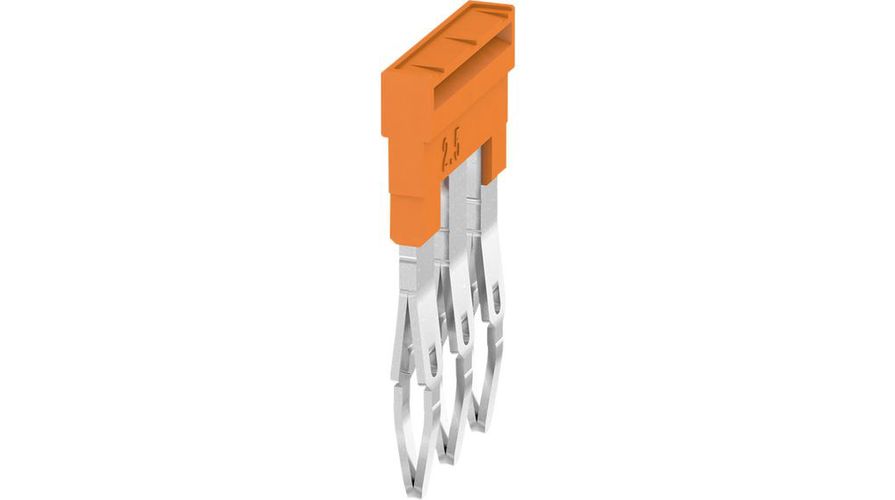 Cross connection ZQV 2.5N/3, W-Series, for the terminals, No. of poles: 3, Orange, Weidmuller 1527570000