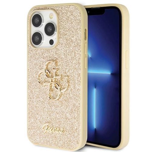 Guess GUHCP14LHG4SGD case for iPhone 14 Pro - gold Glitter Script Big 4G, Guess 3666339147761 3666339147761