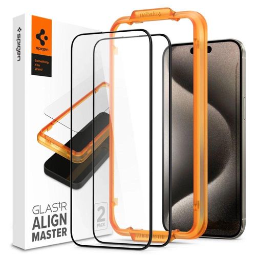 Spigen ALM Glass FC Tempered Glass for iPhone 15 Pro Max - Black 2 pcs., Spigen 8809896751995 8809896751995