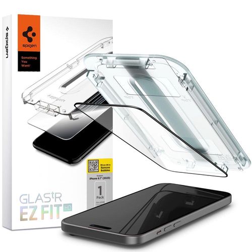 Spigen Glas.tR EZ Fit FC Tempered Glass for iPhone 15 - Black, Spigen 8809896752299 8809896752299