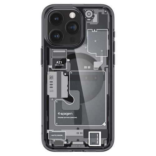 Spigen Ultra Hybrid Mag Case with MagSafe for iPhone 15 Pro - Dark Gray (Zero One Pattern), Spigen 8809896750523 8809896750523