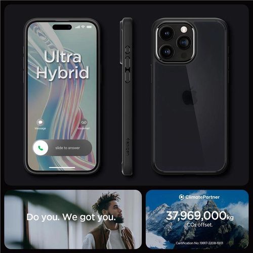 Spigen Ultra Hybrid iPhone 15 Pro Max Case - Clear Black, Spigen 8809896749176 8809896749176