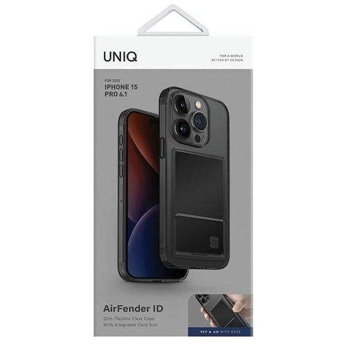 Uniq Air Fender ID Cardslot case for iPhone 15 Pro - gray, UNIQ 8886463685280 8886463685280