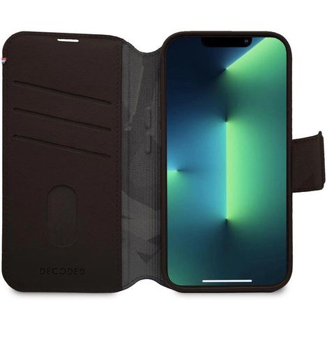 Decoded Detachable Wallet Case Leather with MagSafe with Flip for iPhone 14 Pro Max - Brown, Decoded D23IPO14PMDW5CHB D23IPO14PMDW5CHB