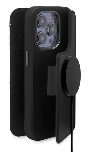 Decoded Detachable Wallet Case Leather with MagSafe with Flip for iPhone 14 Pro - Black, Decoded D23IPO14PDW5BK D23IPO14PDW5BK