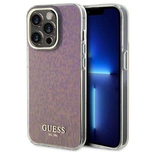 Guess GUHCP15XHDECMP iPhone 15 Pro Max 6.7&quot; pink/pink hardcase IML Faceted Mirror Disco Iridescent, Guess 3666339172626 3666339172626