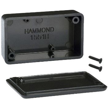 Plastic enclosure ABS 60x35x20mm IP54 UL94-HB Black 1551HBK