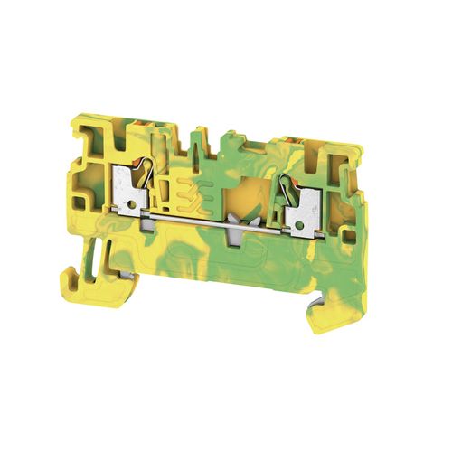 PE terminal, PUSH IN, 1.5 mm², 500 V, Number of connections: 2, Number of levels: 1, Green/yellow, orange Weidmuller 1552680000