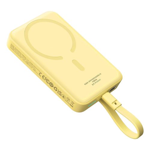 Baseus Magnetic Mini MagSafe 10000mAh 30W powerbank with built-in USB-C cable - yellow + Baseus Simple Series USB-C - USB-C 60W 0.3m cable, Baseus 6932172642808 6932172642808