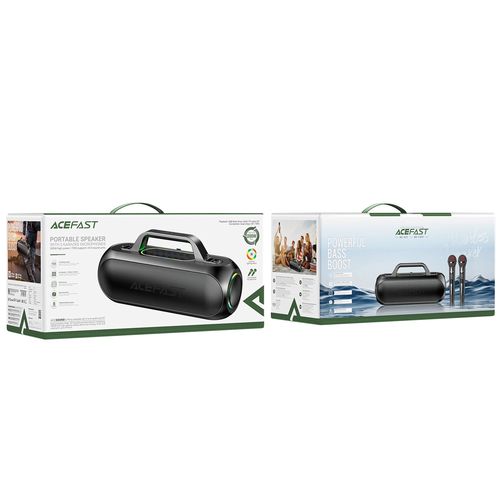 Acefast K1 Wireless Karaoke Speaker with 2 Microphones - Black, Acefast 6974316282792 6974316282792