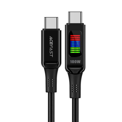 Acefast C7-03 USB-C USB-C 100W 1.2m cable with display - black, Acefast 6974316282778 6974316282778