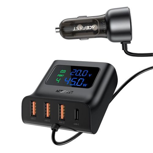 Acefast B11 138W USB-A USB-C Car Charger with 6 Ports - Black, Acefast 6974316282488 6974316282488