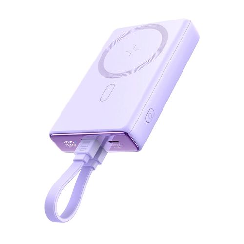 Powerbank Joyroom JR-PBM01 magnetic 10000mAh 20W with stand + Lightning cable - USB-C - purple, Joyroom 6941237112552 6941237112552