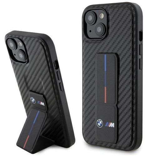 BMW Grip Stand Smooth & Carbon case for iPhone 15 - black, BMW 3666339204440 3666339204440