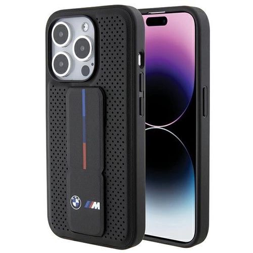 BMW Grip Stand Smooth &amp; Perforated case for iPhone 15 Pro Max - black, BMW 3666339204594 3666339204594