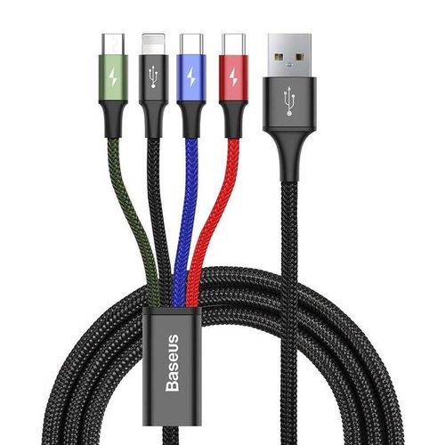 Baseus Fast USB Cable 4in1 2xUSB-C / Lightning / Micro 3,5A 1,2m - Black, Baseus CA1T4-B01