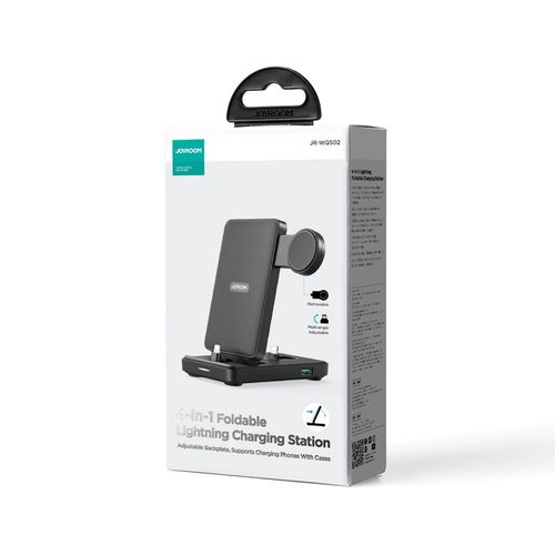 Joyroom JR-WQS02 iPhone AirPods Apple Watch 4in1 charging station foldable - black, Joyroom 6956116772833 6956116772833