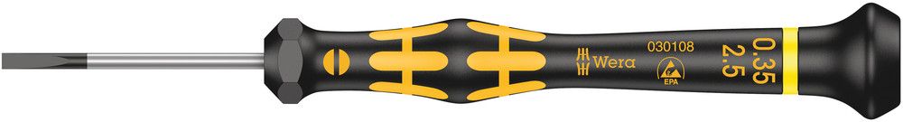1578 A ESD Kraftform Micro screwdriver for slotted screws, 0.35x2.5x40, Wera 05030108001