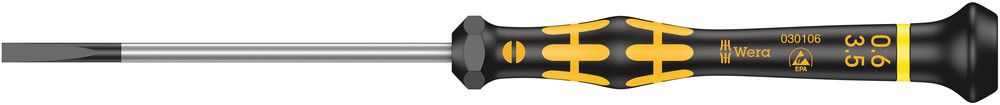 1578 A ESD Kraftform Micro screwdriver for slotted screws, 0.60x3.5x80, Wera 05030106001