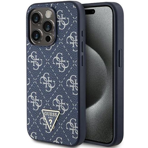 Guess 4G Triangle Metal Logo case for iPhone 15 Pro - blue, Guess 3666339225926 3666339225926