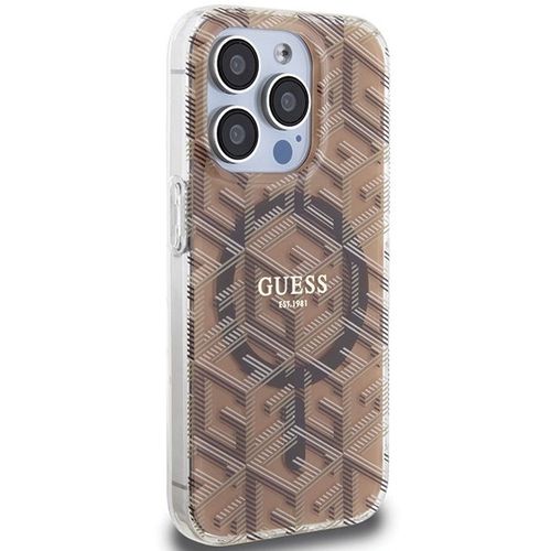 Guess IML GCube MagSafe case for iPhone 15 Pro - brown, Guess 3666339222147 3666339222147