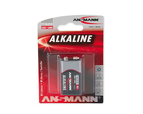 Alkaline Battery 6F22 (1604, 6LR61, 522) 9V 500mAh ANSMANN 1604A/ANS