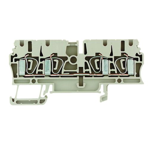 Feed-through terminal block, Tension-clamp connection, 2.5 mm², 800 V, 24 A, Number of connections: 4 Weidmuller 1608570000 04008190077136