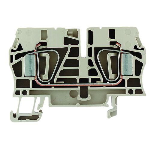 Feed-through terminal block, Tension-clamp connection, 6 mm², 800 V, 41 A, Number of connections: 2 Weidmuller 1608620000 04008190207892