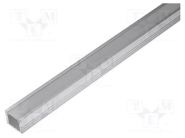 Profiles for LED modules; transparent; L: 2m; FPDS4; aluminium OPTOFLASH OF-PROFPDS4ALU-2