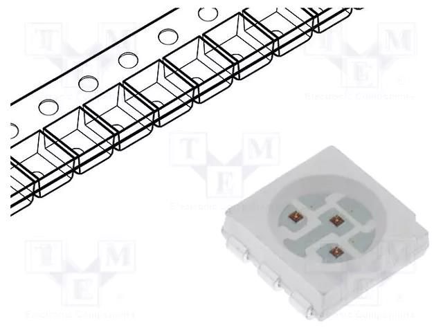 LED; yellow; SMD; 5060,PLCC6; 4200÷5800mcd; 2÷2.6VDC; 5x5x1.5mm OPTOSUPPLY OS5YATS4C1A