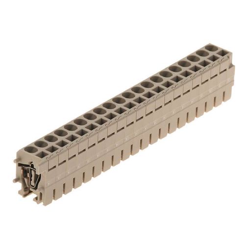 Plug (terminal), Tension-clamp connection, 1.5 mm², 250 V, 17.5 A, Number of poles: 1, dark beige Weidmuller 1711930000 04008190946203