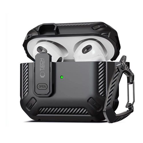 Tech-Protect X-Carbo Case for AirPods Pro 1 / 2 - Black, Tech-Protect 5906203696857 5906203696857