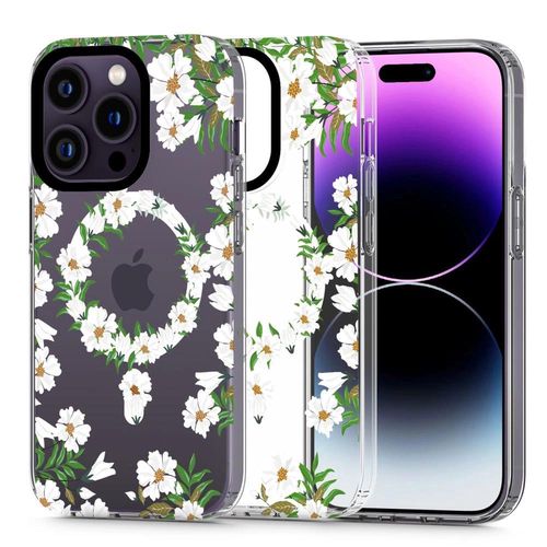 Tech-Protect MagMood MagSafe iPhone 13 Pro Max Case - White Daisies, Tech-Protect 5906302301621 5906302301621