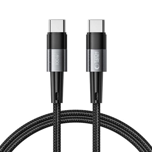 Tech-Protect UltraBoost USB-C / USB-C PD Cable 100W 5A 1m - Gray, Tech-Protect 5906203695072 5906203695072