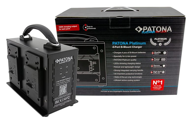 PATONA Platinum 4-channel charger for B-mount batteries 3A*4, PATONA 1735 4055655247917