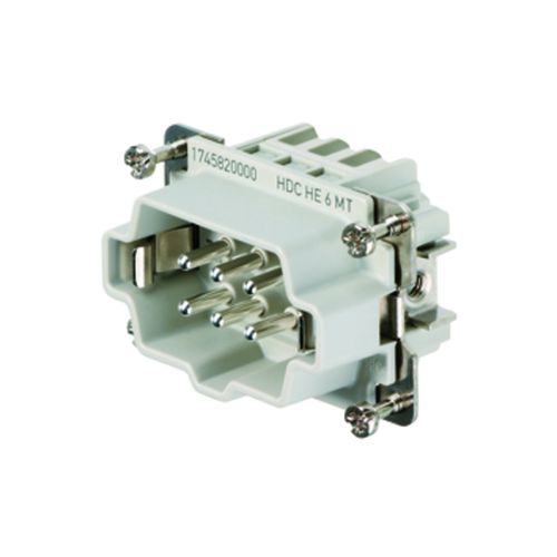 Contact insert (industry plug-in connectors), Pin, 500 V, 24 A, Number of poles: 6, Tension-clamp connection, Size: 3 Weidmuller 1745820000 04008190985547