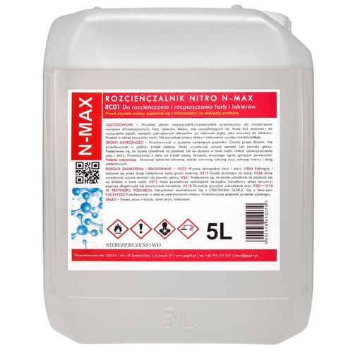 NITRO RC-01 N-MAX 5L thinner solvent, GSG24 N-MAX-5L N-MAX-5L