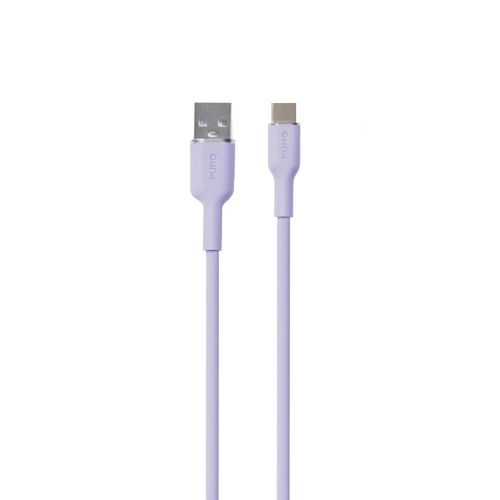 Puro Soft USB-A - USB-C Cable 1.5m - Purple, Puro Elektrik PUUSBCICONLVD PUUSBCICONLVD