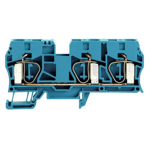 Feed-through terminal block, Tension-clamp connection, 10 mm², 800 V, 57 A, Number of connections: 3 Weidmuller 1767700000 04032248122752