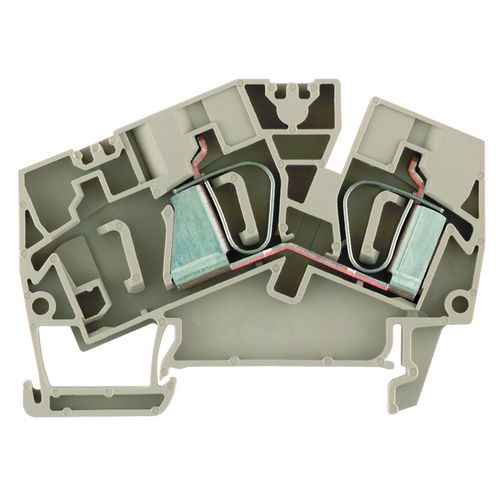 Feed-through terminal block, Tension-clamp connection, 6 mm², 800 V, 41 A, Number of connections: 2 Weidmuller 1771380000 04032248143115