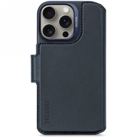 Decoded Leather Detachable Wallet MagSafe Case with Wallet for iPhone 16 Pro - Blue, Decoded D25IPO16PDW5NY D25IPO16PDW5NY