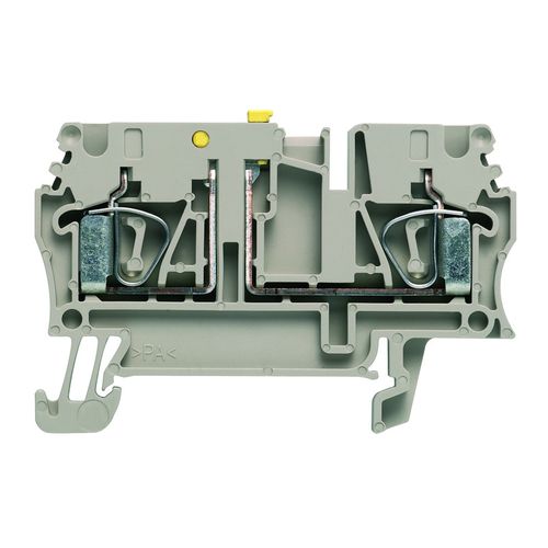 Test-disconnect terminal, Tension-clamp connection, 2.5 mm², 500 V, 20 A, Pivoting, Cross-disconnect: without, Integral test socket: Yes, TS 35, dark Weidmuller 1831280000 04032248422036