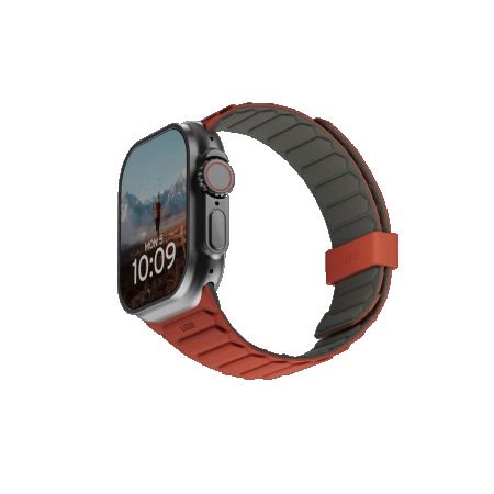 UAG Pathfinder Silicone Double-Sided Magnetic Strap for Apple Watch 42 / 44 / 45 / 46 / 49mm - Gray-Orange, UAG 194161117291 194161117291