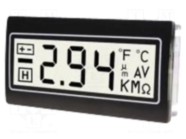 Voltmeter; digital,mounting; -200÷200mV; on panel; LCD; 3,5 digit TDE INSTRUMENTS DPM961-TW