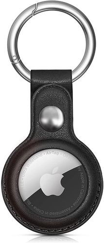Apple AirTag PU Leather Case - Black, Hurtel 5907769372292 5907769372292