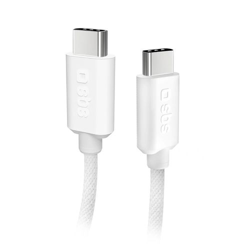 SBS TECABLETISSUETCCG USB-C - USB-C 1.5m 60W braided cable - gray, SBS TECABLETISSUETCCG TECABLETISSUETCCG