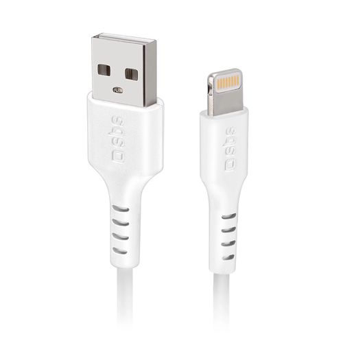 SBS TECABLEUSBIP589W USB-A - Lightning Cable - White, SBS TECABLEUSBIP589W TECABLEUSBIP589W